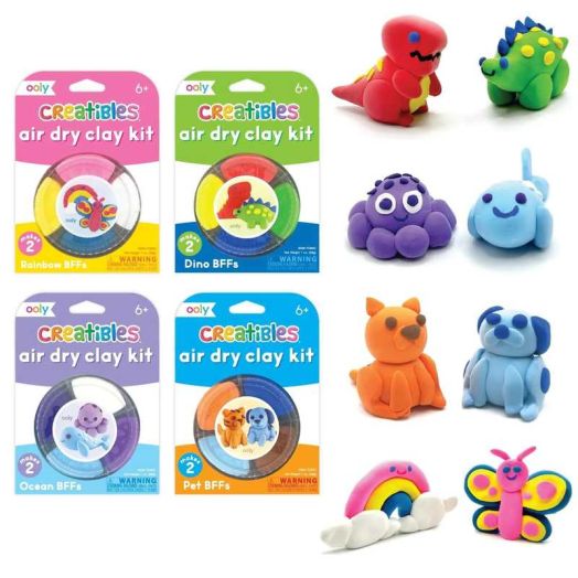 Ooly Creatibles Air Dry Clay Kit for Kids, 16 Color Modeling Clay Expansion Set