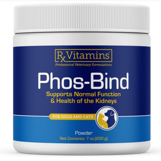 Rx Vitamins for Pets Phos-Bind for Dogs and Cats - Supports Normal Function and Health of Kidneys - Hypoallergenic - 200g Powder