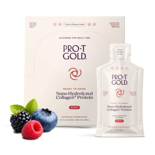 ProT GOLD Collagen Liquid Protein Shots | Berry Sugar Free | 24 packets | Anti Aging | Proven to Boost Immunity | Formula Trusted by 4,000+ Medical Facilities for Complete Protein Nutrition and 2X Faster Healing