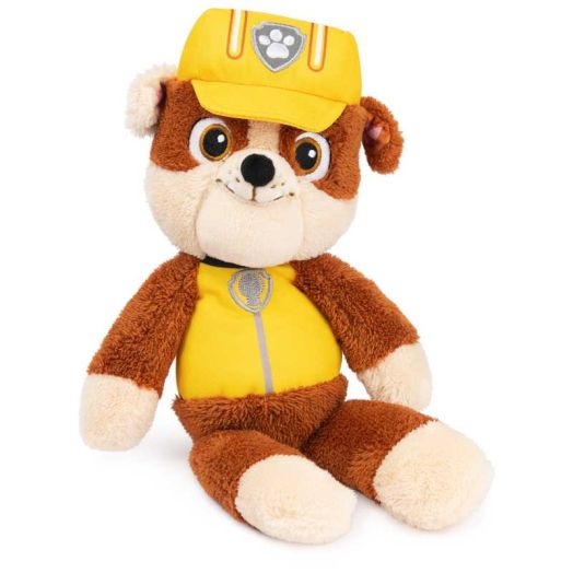 GUND PAW Patrol Official Rubble Take Along Buddy Plush Toy, Premium Stuffed Animal for Ages 1 & Up, Yellow/Brown, 13"