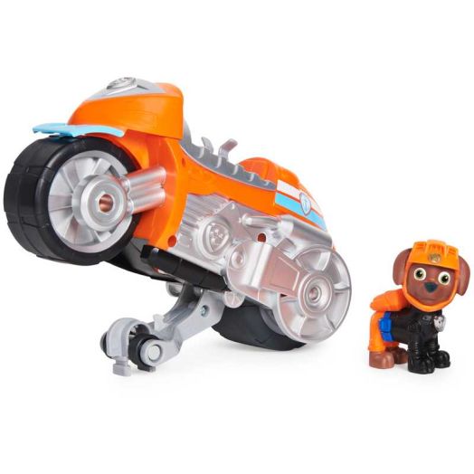 PAW Patrol, Moto Pups Zuma's Deluxe Pull Back Motorcycle Vehicle with Wheelie Feature and Figure