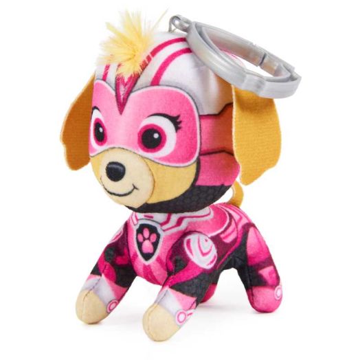 PAW Patrol: The Mighty Movie, 4-Inch Tall Skye Plush Toy with Keychain Clip for Kids 3+