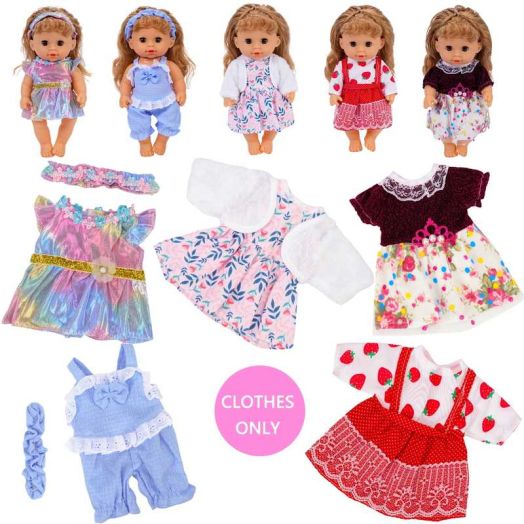 PayUSD 6 Sets Baby Dolls Cloth for 11" Soft Interactive Dolls 10/11/12 inch Reborn Dolls, Pretend Play Preschool Toys in Gifts Box Christmas Birthday for Toddlers Girls Boys 1 2 3 4 5 6+ Years Old