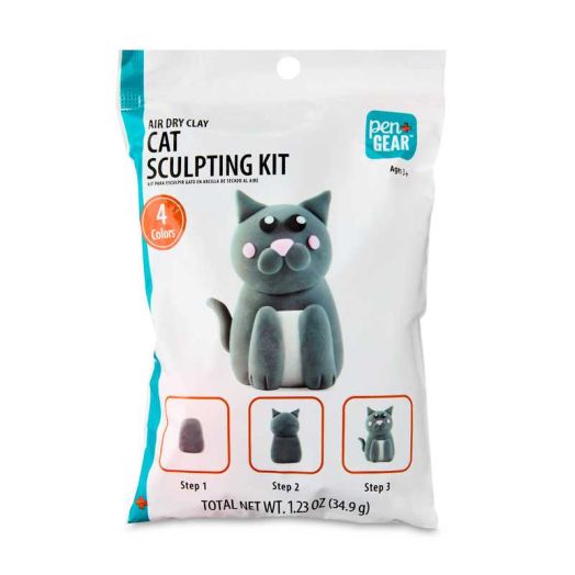 Pen+Gear Air Dry Clay Sculpting Kit, Gray Cat, 8 oz