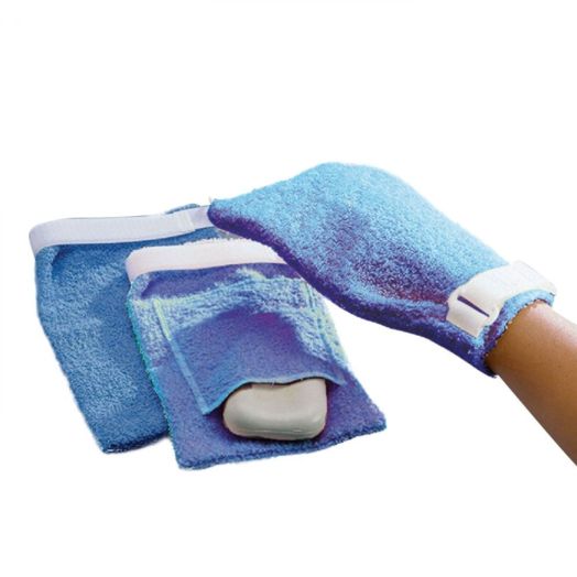 Performance Health Sammons Preston Terry Cloth Antimicrobial Wash Mitts, Blue Large