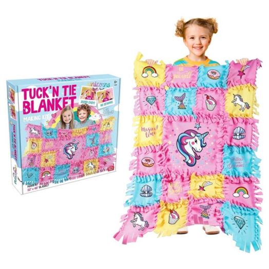 Piano Potato Unicorn Tuck N' Tying Fleece Blanket Kits, Blanket Making Set for Kids, DIY Knot a Quilt Kit , Arts & Crafts Gift for Girls Ages 6+