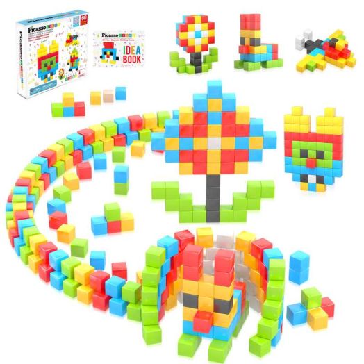 PicassoTiles 60PCS 1" Magnetic Puzzle Cube Building Set