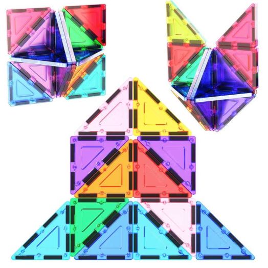 PicassoTiles Magnetic Right Triangle Building Block Set, STEM Learning Kit