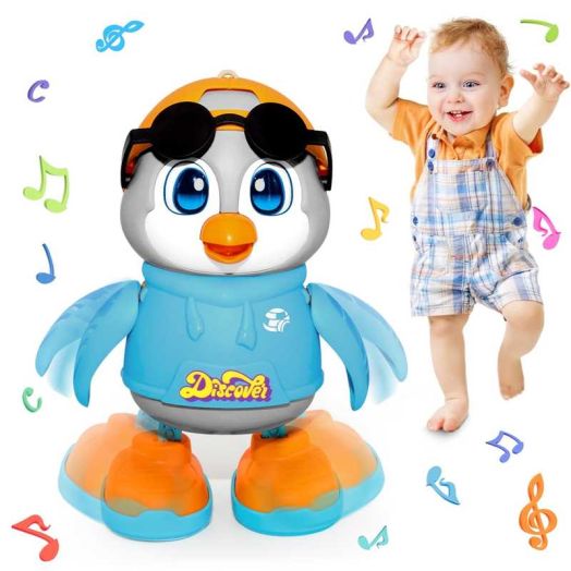 Baby Toys 6-12 Months,Dancing Crawling Penguin with Music & Lights, Music Toys for 1 Year Old Gifts