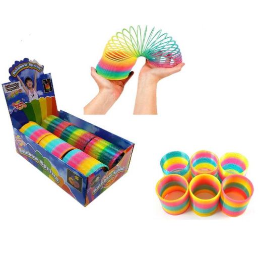 PlayWorld 4" Giant Magic Rainbow Spring - Set of 6 - Rainbow