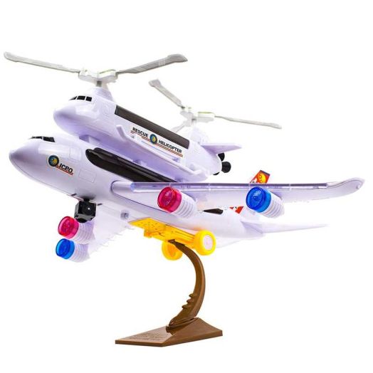 PlayWorld Police Airplane With 4D Flashing Lights - White