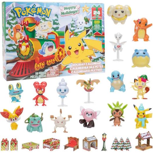 Pokemon 2026 Holiday Advent Calendar 24 Piece Gift Playset - Officially Licensed - Includes 2" Pikachu, Bulbasaur, Charmander & More - 16 Toy Figures & 8 Accessories- Kids, Boys, Girls - 4+