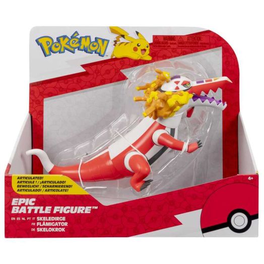 Pokemon Skeledirge Epic Battle Figure - 12-Inch Articulated Epic Battle Figure with Display Stand