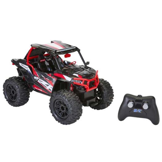 Polaris RZR 1:14 Scale Radio Control Off-Road Vehicle, Red, Rechargeable USB Battery