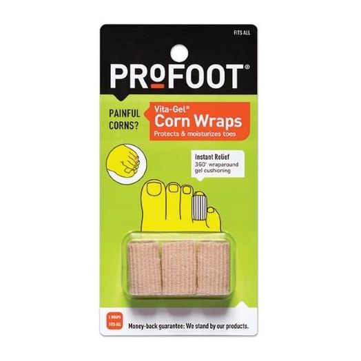 Profoot Care Vita-Gel Corn Wraps, Beige Pack of 3