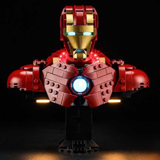 QC Ltbrcik Lighting Set for Lego Iron Man MK4 Bust 76327 Building Blocks Without Building Blocks Set