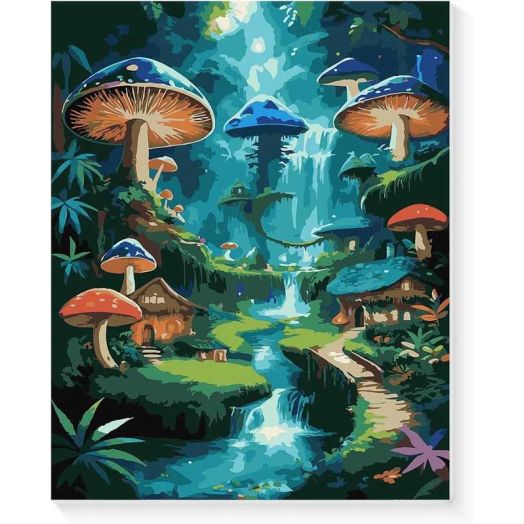Qoosea Crafts Diy Paint by Numbers Kits, Paint by Numbers Kit for Adults with Framed Canvas, Painting Brushes, Acrylic Paint Set, Home Decor Wall Decor 11.8 * 9.4 inch