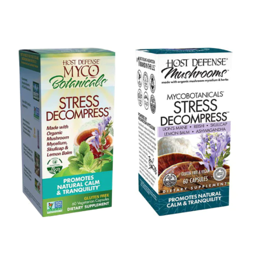MycoBotanicals Stress Decompress Mushrooms and Herbs Capsules, Aids Mental Relaxation, Calm, Energy, and Refreshed Adrenals with Lion's Mane, Reishi, and Ashwagandha, Non-GMO, Vegan, Organic, 60 Count