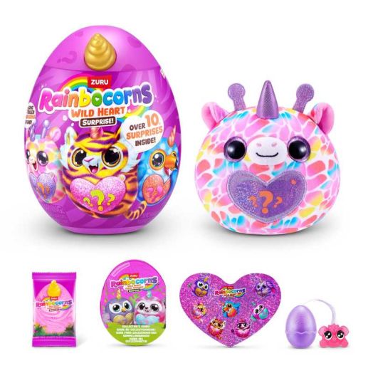 Rainbocorns Wild Heart Surprise (Assorted), Mystery Egg Soft Stuffed Animal Plush Toy by ZURU