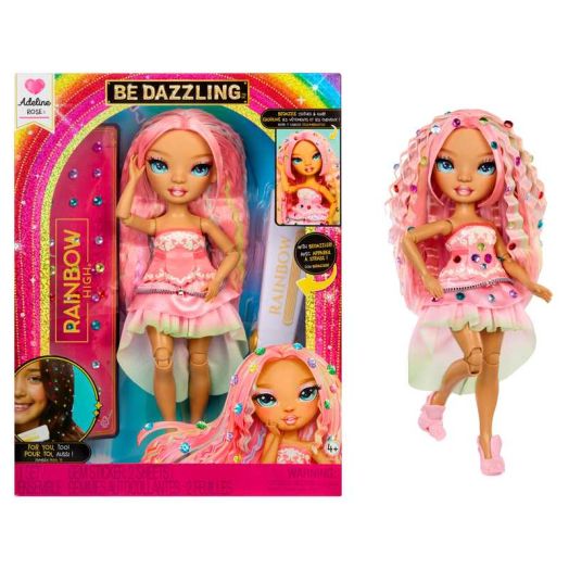 Rainbow High Be Dazzling Fashion Dolls- Adeline Rose (Pink) with Bedazzler Tool and Sparkle Gems