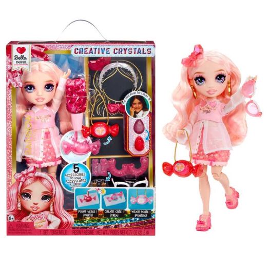 Rainbow High Creative Crystals Bella - Pink 11" Fashion Doll with Crystal Accessory Make It Kit, Ring for You, DIY, Crafts, Resin, Kids Gift 8+
