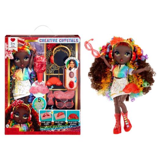 Rainbow High Creative Crystals Iris - Rainbow 11" Doll with Crystal Accessory Make It Kit, Ring for You, Resin, Kids Gift 8+