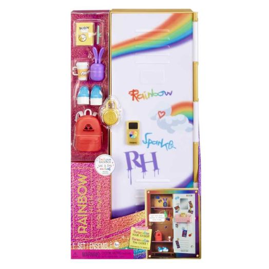 Rainbow High Design & Style Locker Playset with Shelves, Hangers, Accessories, Stickers, Kids Toy Gift Ages 4-12+