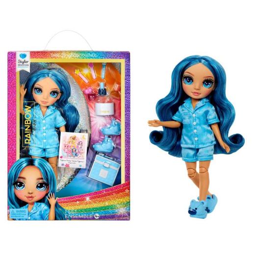 Rainbow High Jr High PJ Party Skyler, Blue, 9" Posable Doll, Ages 4-12
