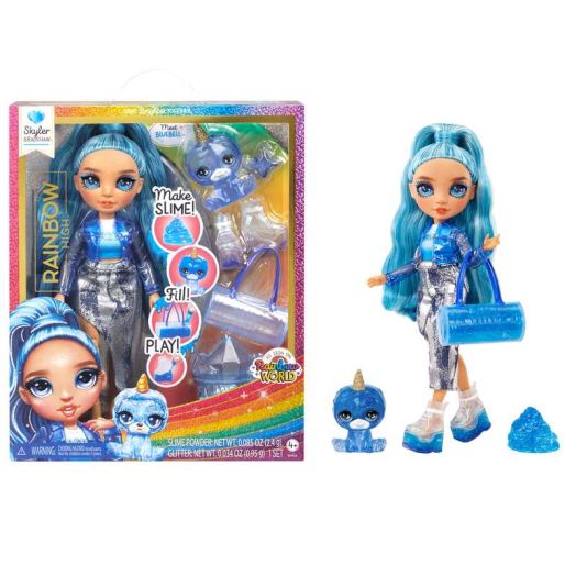 Rainbow High Skyler with Slime Kit & Pet, 11" Doll, Blue, Ages 4+