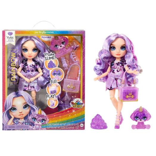 Rainbow High Violet with Slime Kit & Pet, 11" Doll, Purple, Ages 4+