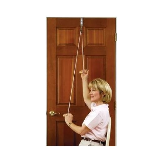 RangeMaster Overhead Shoulder Pulley with Metal Door Bracket and Wooden Handles