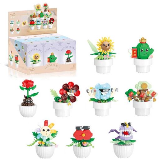 Remocguys 9 Pack Party Favors Flowers Building Blocks Sets for Kids 6+ Not Compatible with Lego
