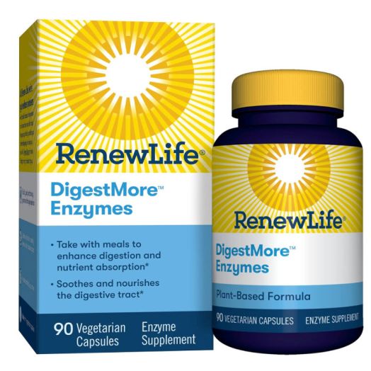 Renew Life DigestMore Plant-Based Foods, Enzyme Formula - 90 Vegetarian Capsules