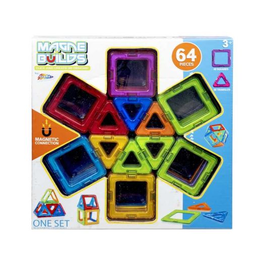 RMS International Magne Builds Magnetic Tile Set - (64 Pieces)