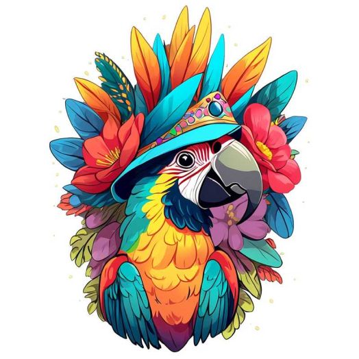 Diamond Art Painting Kit Adult DIY Full Diamond Parrot Flower Diamond Art Kit Adult Beginner, 5D Paint with Diamond Picture Gemstone Art Painting Craft Kit Home Decor Gift 12x16 inches