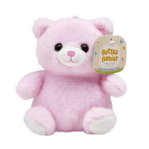 Buttercups 4.5" Super Soft Pink Teddy Bear - Ultra Cuddly Plush Toy for Kids, Collectible and Pocket-Sized