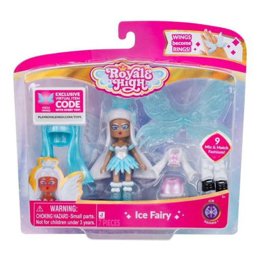 Royale High 3" Ice Fairy Fashion Doll - 1 Figure with 9 Fashion Accessories - Virtual Item Code Included - Series 1 - Ages 5+