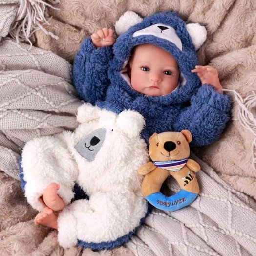 RSG 20 Inch Lifelike Reborn Baby Dolls,Handmade Lifelike Baby Doll Cloth Soft Body Realistic- Silicone Baby Doll with Toy and Gift Box for Kids