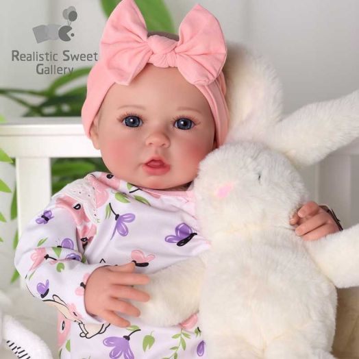 RSG REALISTIC SWEET GALLERY 17-Inch Lifelike Reborn Baby Dolls with Soft Cloth Body -Sleeping Real Life Baby Dolls with Toy & Gift Set for Kids Age 3+