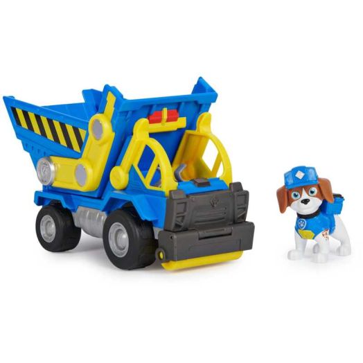 PAW Patrol, Rubble & Crew Toy Dump Truck Vehicle with Wheeler Collectible Action Figure, for Ages 3 and up