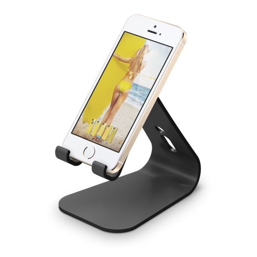 elago M2 Stand [Black] - [Premium Aluminum][Angled for Video Calls][Cable Management] - for all iPhones, Galaxy, and other Smartphones