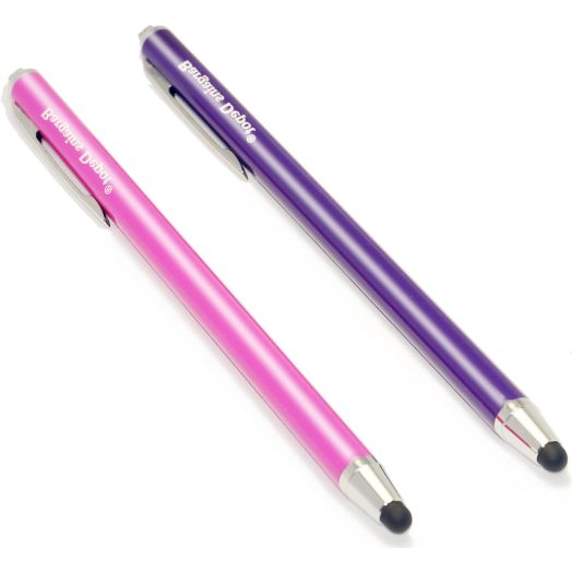 Bargains Depot [0.18-inch Rubber Tip Series] 2Packs Stylus (Purple and Pink) --- (length: 5.5" , tips: 0.18" Diameter) SILM / ACCURATE / THINNER TIP 