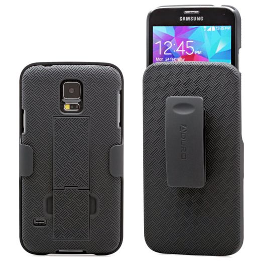 Aduro Shell Holster Combo Case for Samsung Galaxy S5 "Lifetime Warranty"  with Kick-Stand and Belt Clip (ATandT, Verizon, T-Mobile, US Cellular and 