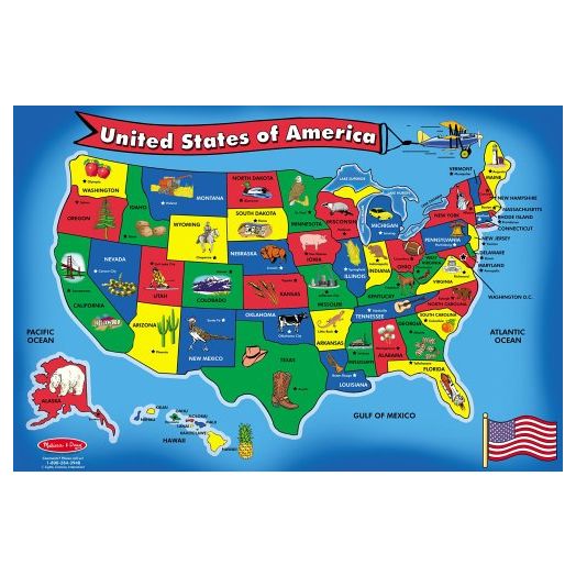 Melissa and Doug USA Map 51 pcs Floor Puzzle