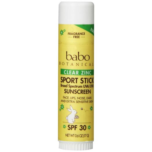 Babo Botanicals SPF 30 Fragrance Free Clear Zinc Sport Stick 0.6 Ounce