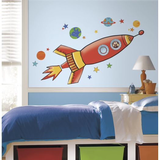 RoomMates RMK2619GM Rocket Peel and Stick Giant Wall Decals