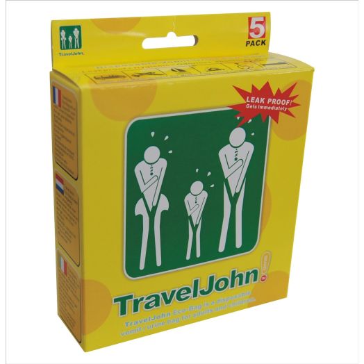 TravelJohn Disposable 5 pack Vomit/Urine Bag for Children and Adults