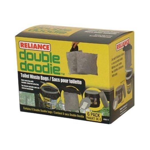 Reliance Double Doodie Toilet Waste Bags-No Gel (Black, Small)