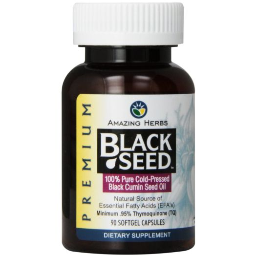 Amazing Herbs Cold-Pressed Black Seed Oil Softgels - 90 Capsules