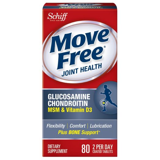 Move Free Glucosamine Chondroitin MSM Vitamin D3 and Hyaluronic Acid Joint Supplement, 80 Count